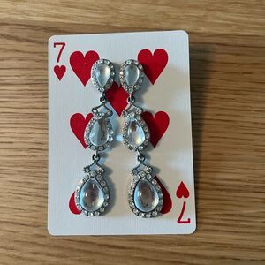 Elegant Silver Teardrop Earrings post back dangle marked RA